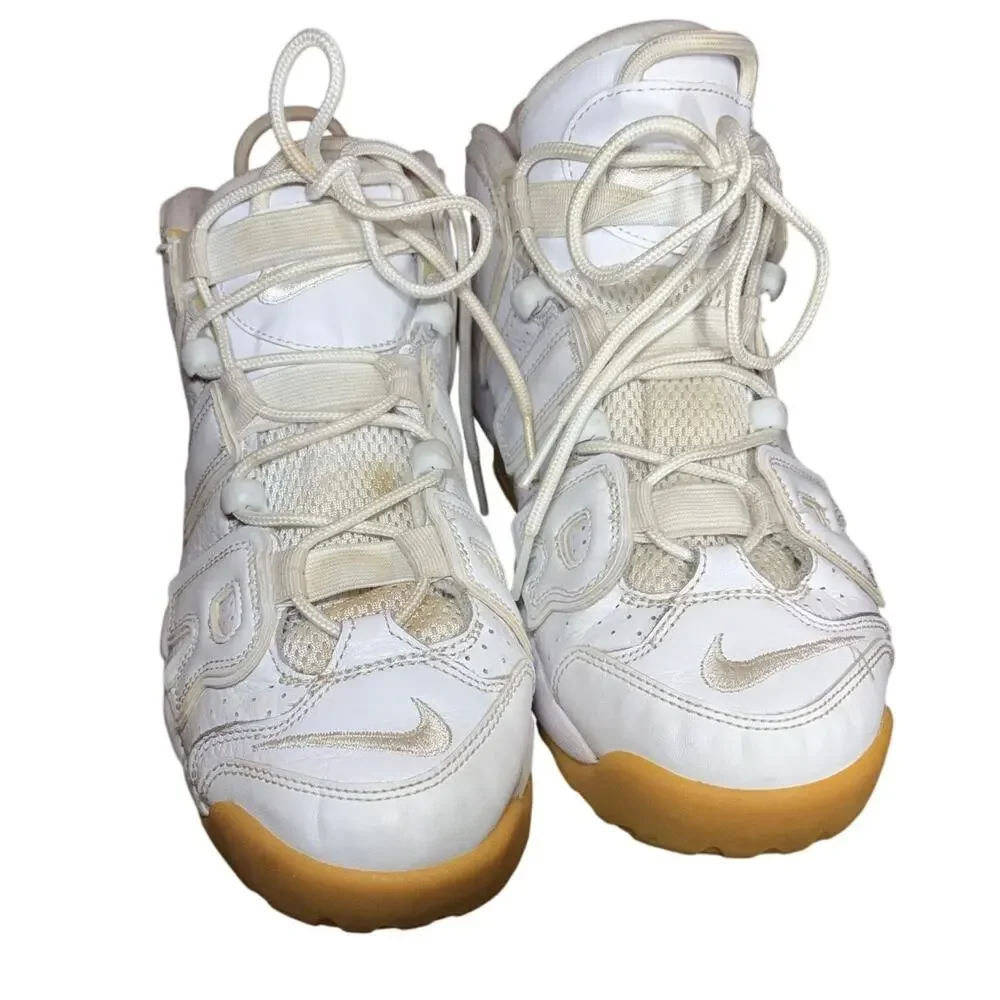 Nike‎ Air More Uptempo White Gum Bottom GS Basketball Shoes 415082-101 Size 7Y